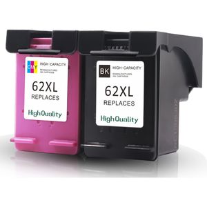 Cartouches d’encre remanufacturées HP 62XL – haute capacité, lot de 2