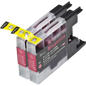 Cartouches d’encre compatibles Brother LC1280M – magenta, capacité extra haute, lot de 2