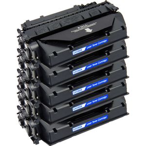 Cartouches de toner compatibles HP 80X – noir, haute capacité, lot de 5 (CF280X)