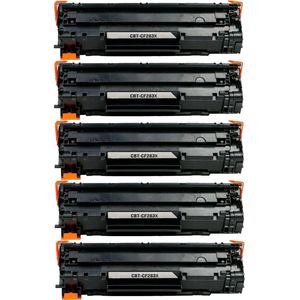 Cartouches de toner compatibles HP 83X – noir, haute capacité, lot de 5 (CF283X)