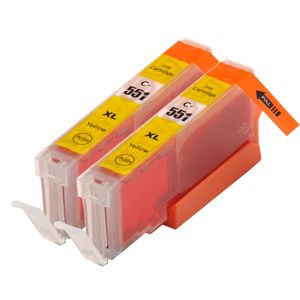 Cartouches d’encre compatibles Canon CLI-551XL – jaune, haute capacité, lot de 2