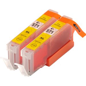 Cartouches d’encre compatibles Canon CLI-571XL – jaune, haute capacité, lot de 2