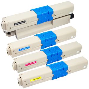 Cartouches de toner compatibles Oki C301, C321 – lot de 4