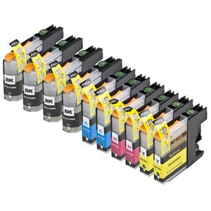 Cartouches d’encre compatibles Brother LC123 – haute capacité, lot de 10 (remplace LC121)