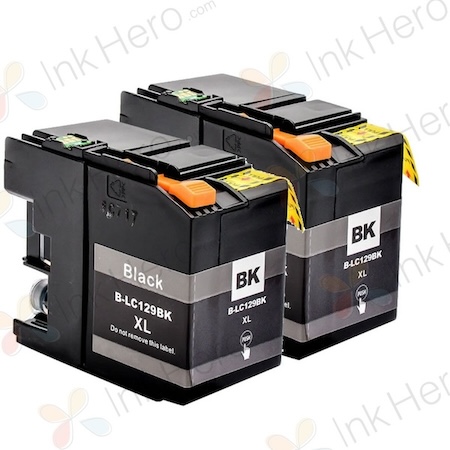 Pack de 2 Brother LC129BK cartouches d'encre compatibles ultra haute capacité (Ink Hero)