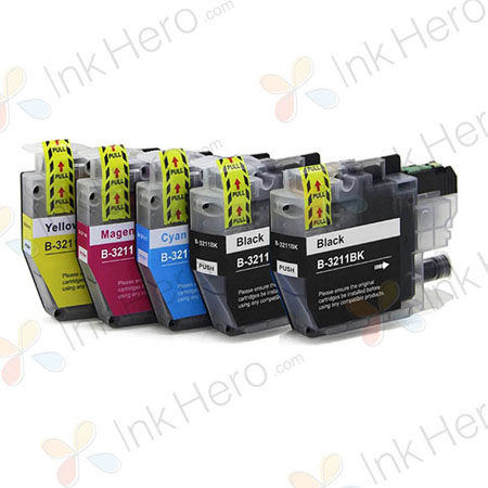 Pack de 5 Brother LC3211 cartouches d'encre compatibles haute capacité (Ink Hero)