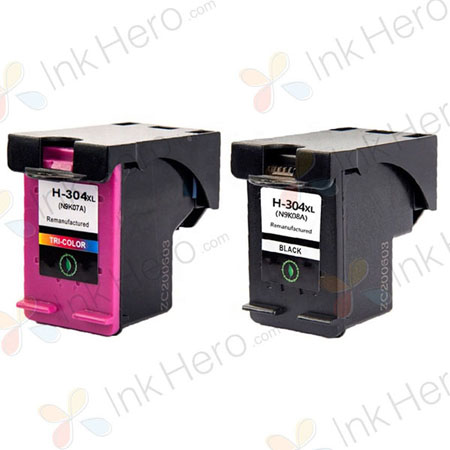 Pack de 2 HP 304XL cartouches d'encre compatibles haute capacité (Ink Hero)
