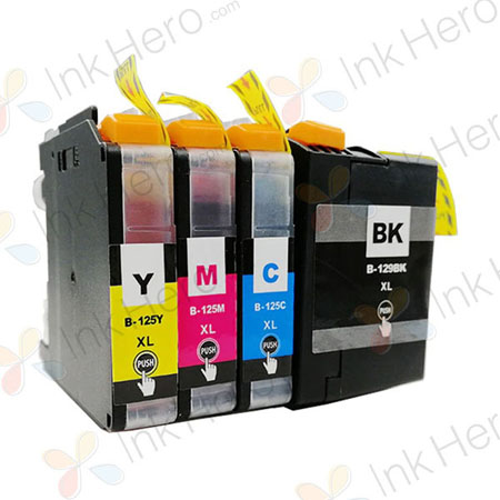 Pack de 4 Brother LC129 & LC125 cartouches d'encre compatibles super haute capacité (Ink Hero)