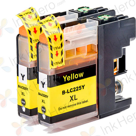 Pack de 2 Brother LC225Y cartouches d'encre compatibles super haute capacité jaune (Ink Hero)
