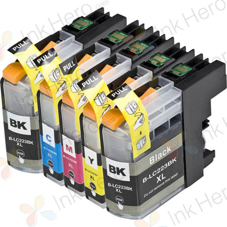 Pack de 5 Brother LC223 (LC221) cartouches d'encre compatibles haute capacité (Ink Hero)