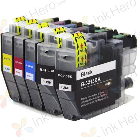 Pack de 5 Brother LC3213 cartouches d'encre compatibles haute capacité (Ink Hero)