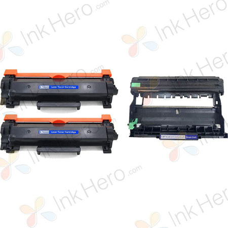 Pack de 3 Brother TN2420 & DR2200 toner & tambour compatibles haute capacité (Ink Hero)